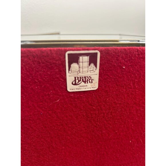 Vintage brass and glass mirrored curio cabinet minis crystals Knick wall shelf - Picture 8 of 8